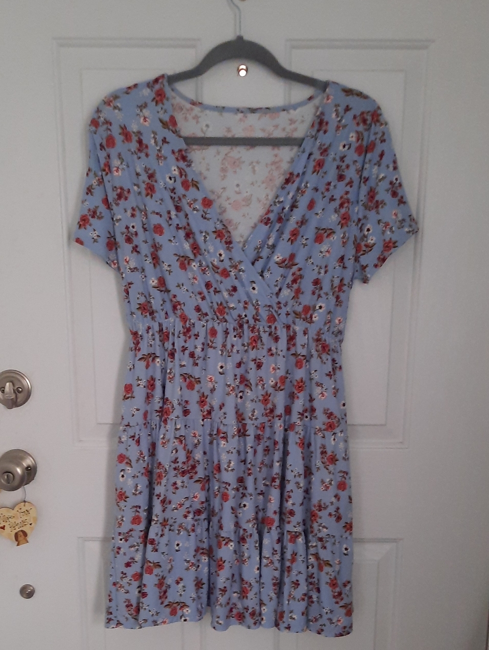Blue Floral Tiered Dress